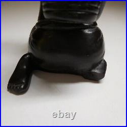 Statue sculpture figurine femme corbeille résine noire vintage art déco N8179