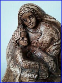 Statue sculpture vierge à l enfant de Claude ROTH ceramique faience art