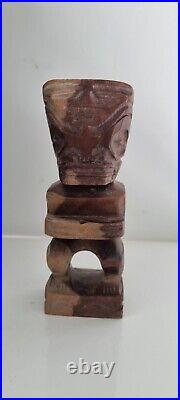 Statue sculpture wood polynesia Tahiti oceanic art. Statuette figurine Bois Tiki