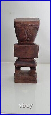 Statue sculpture wood polynesia Tahiti oceanic art. Statuette figurine Bois Tiki