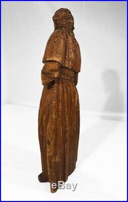 Statuette Saint Roch Montpellier bois sculpté art populaire XVII XVIII wood 28cm