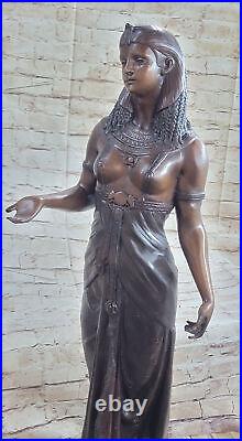Style Art Nouveau Deco Égyptien Revival Roya Statue Bronze Figurine Sculpture