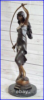 Style Art Nouveau Moreau Rare Pendule Sculpture Bronze Statue Dore Horloge