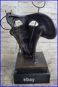 Superbe 100% Bronze Dali Autoportrait Surréaliste Sculpture Statue Art