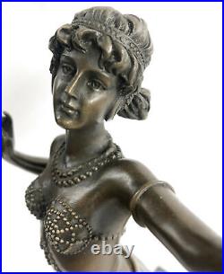 Superbe Vintage Style Lady Art Déco Bronze Métal Statue Sculpture Fonte Solde