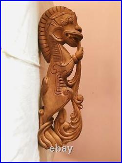 Temple Art Dragon Wall Hang Bracket-Corbel Yali Vintage Sculpture en bois Statue
