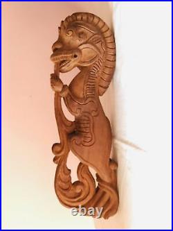 Temple Art Dragon Wall Hang Bracket-Corbel Yali Vintage Sculpture en bois Statue