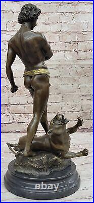 The Lion Superbe Français Bronze Sculpture Statue Art Nouveau Potet Affaire