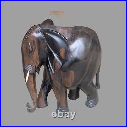 Très Belle Statue Elephant Sculpture bois ébene Sculpté Art Origine cameroun