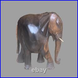 Très Belle Statue Elephant Sculpture bois ébene Sculpté Art Origine cameroun