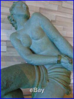 Ugo Cipriani Superbe Tres Grde Sculpt. Terre Cuite Patine Verte Art Deco Signee