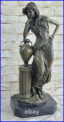 Unique Érotique Bronze Statue Urne Vase Sensuelle Chair Femme Art Sculpture