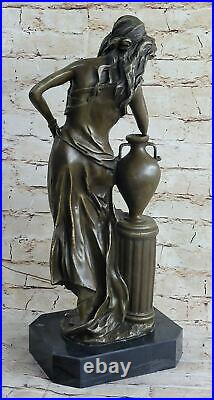 Unique Érotique Bronze Statue Urne Vase Sensuelle Chair Femme Art Sculpture