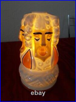 Veilleuse brûle parfum art deco BEVER ROBJ sculpture en porcelaine statue lampe
