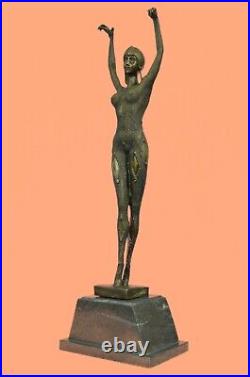 Véritable Bronze Art Décor Femme Danseuse Statue Érotique Nu Sculpture Starfis