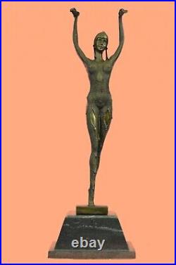 Véritable Bronze Art Décor Femme Danseuse Statue Érotique Nu Sculpture Starfis
