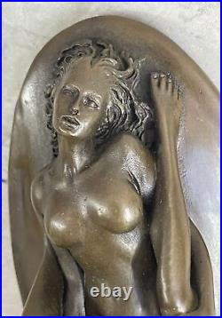 Véritable Bronze Métal Statue Chair Femme Lesbienne Art Love 2 Femmes Sculpture