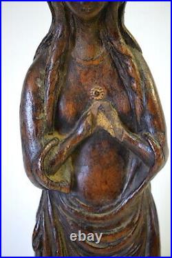 Vierge Bois Sculpté Art populaire XVIII ou XIX ème wood carved religion