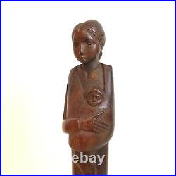 Vierge à l'enfant / petite Sculpture en bois / Madagascar Art religieux, tribal