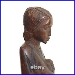 Vierge à l'enfant / petite Sculpture en bois / Madagascar Art religieux, tribal