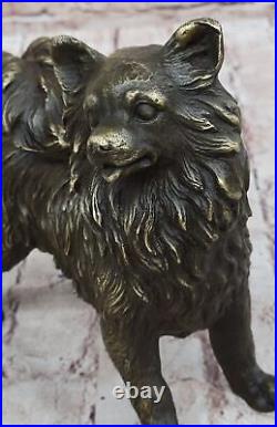 Vintage Russe Poméranie Bronze Statue Art Déco Sculpture Fonte Figurine