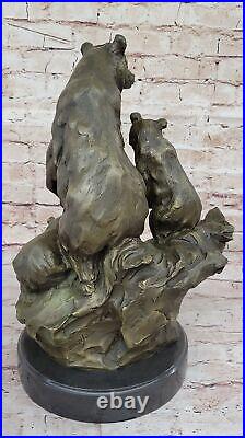 Western Antoine Barye Art Charles Ours Mère Cub Bronze Statue Sculpture Solde