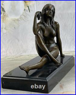Western Art Déco Sculpture Sexy Nue Femme Érotique Nu Fille Bronze Statue Solde