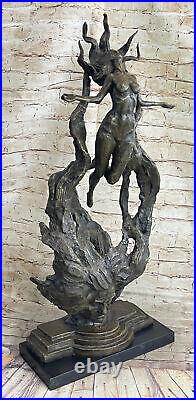 Western Bronze Chair Statue Méduse Serpent Déesse Art Sculpture Figurine Gift Nr