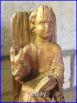 XIXe Enfant Jésus Christ Sculpture Bois Statue Wood Child art populaire 19th