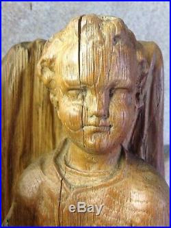 XIXe Enfant Jésus Christ Sculpture Bois Statue Wood Child art populaire 19th